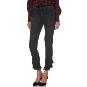 Paige Moonlight Fog Hoxton Ankle Frayed Curved Hem‎ Straight Leg Jeans
